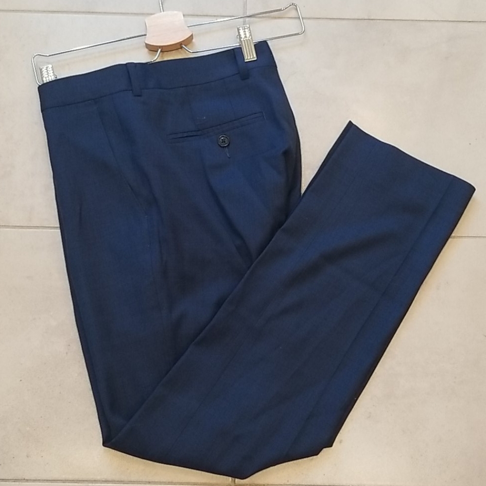 Men Navy Suit Pants